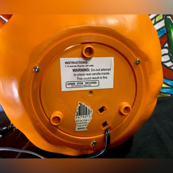 Vintage Pumpkin Jack O Lantern Lighted Halloween Fall Decor 6.5" - Picture 11 of 14